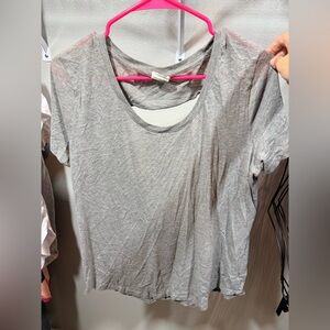 ⚡️PINK Victoria’s Secret Gray Open Back Tee L Soft Casual Top